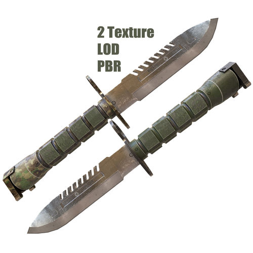Bayonet Combat knife - pbr Low-poly 3D model