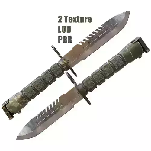 Bayonet Combat knife - pbr Low-poly 3D model