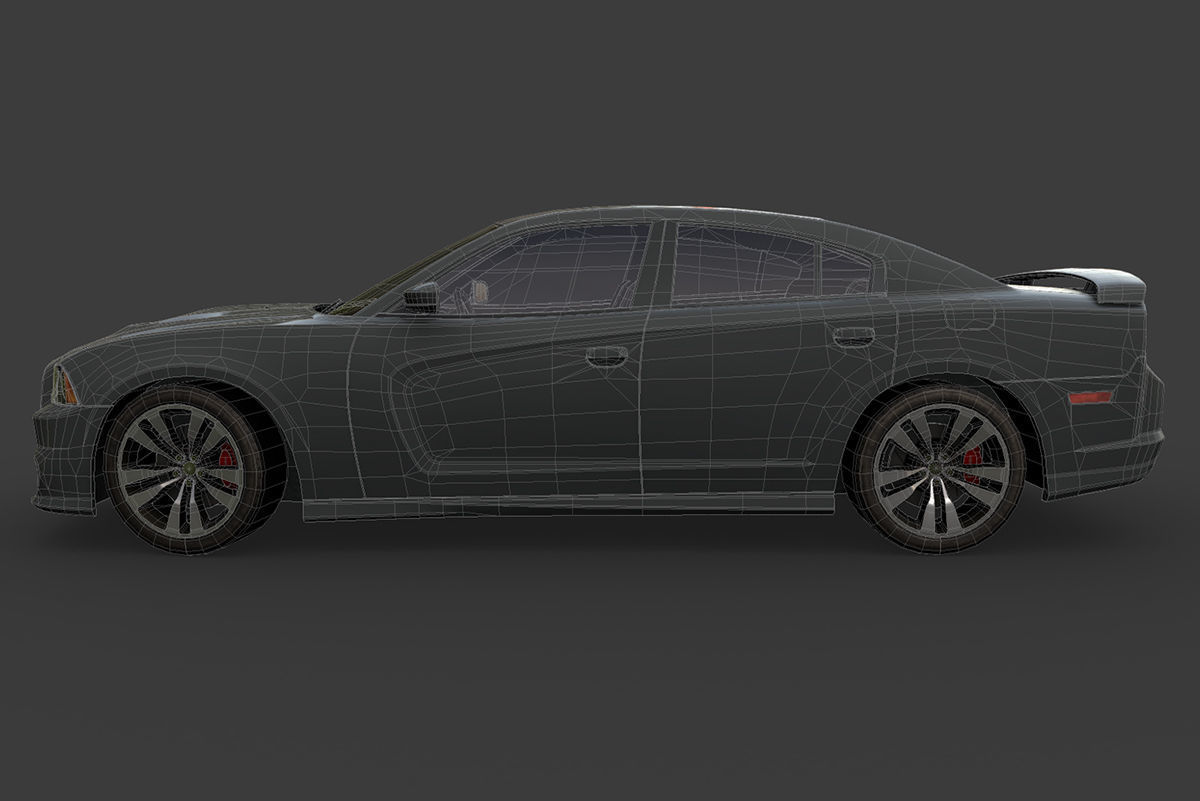Dodge Charger Low-poly 3D model_7