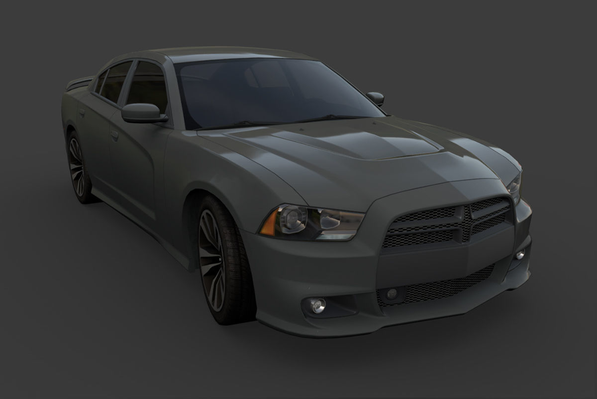 Dodge Charger Low-poly 3D model_4