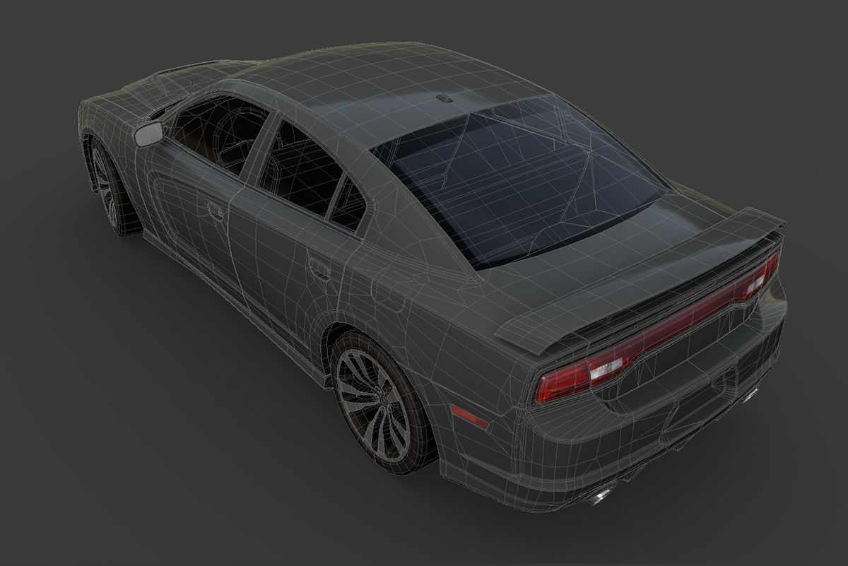 Dodge Charger Low-poly 3D model_8