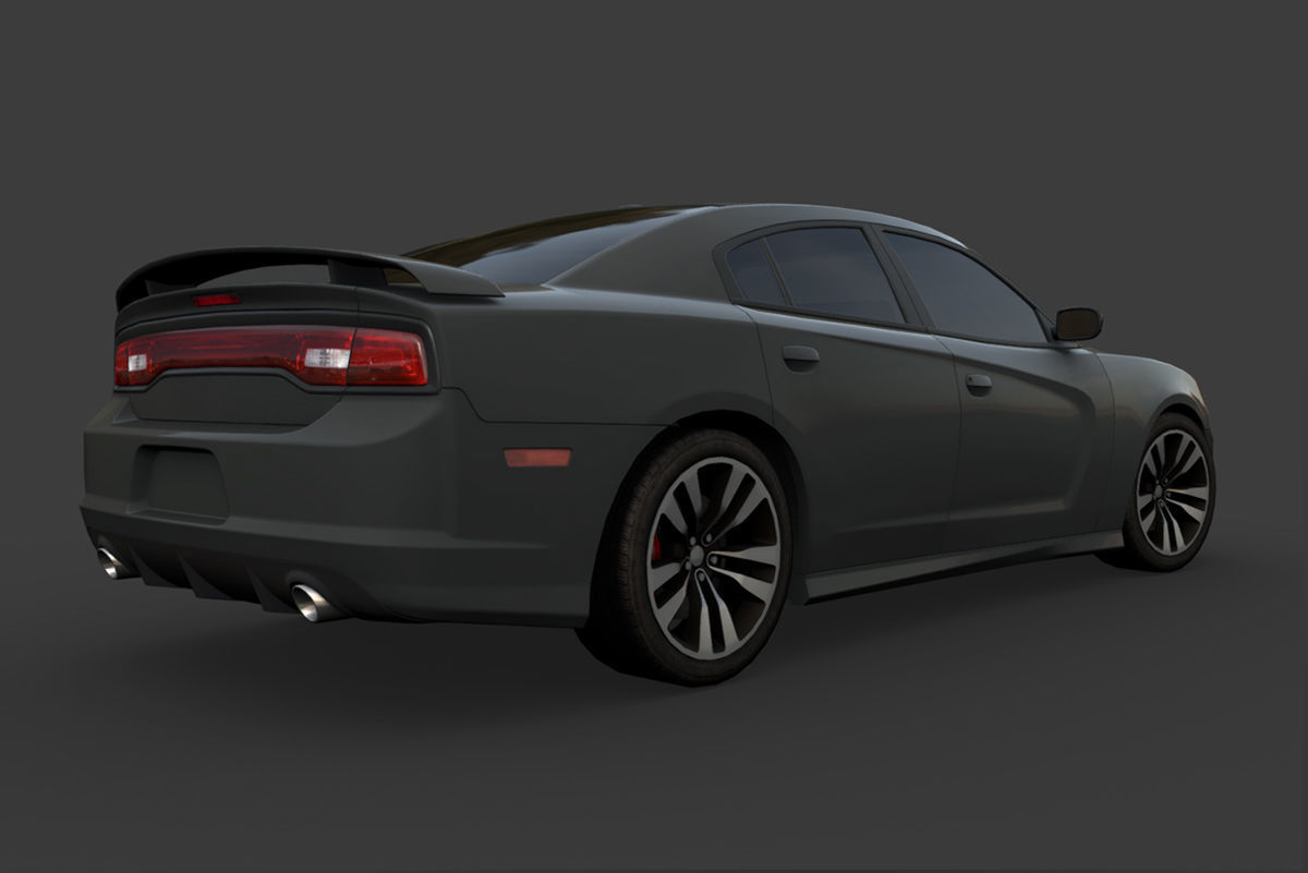 Dodge Charger Low-poly 3D model_2