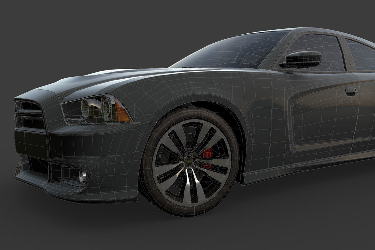 Dodge Charger Low-poly 3D model_10