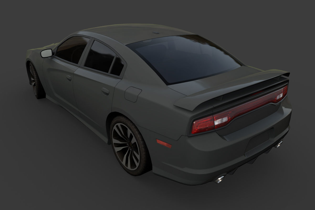 Dodge Charger Low-poly 3D model_1