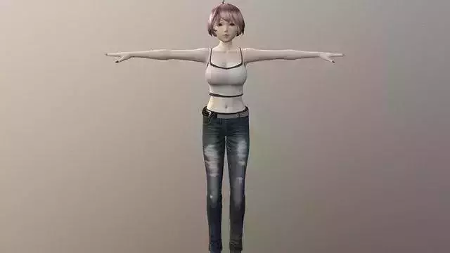 Racheal Weekend Casual - Rigged Anime Character Low-poly 3D model
