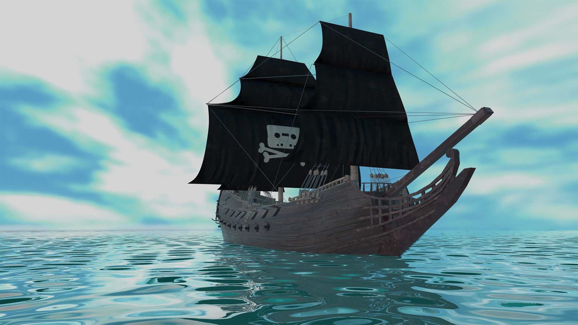 Pirate ship 3D model_1