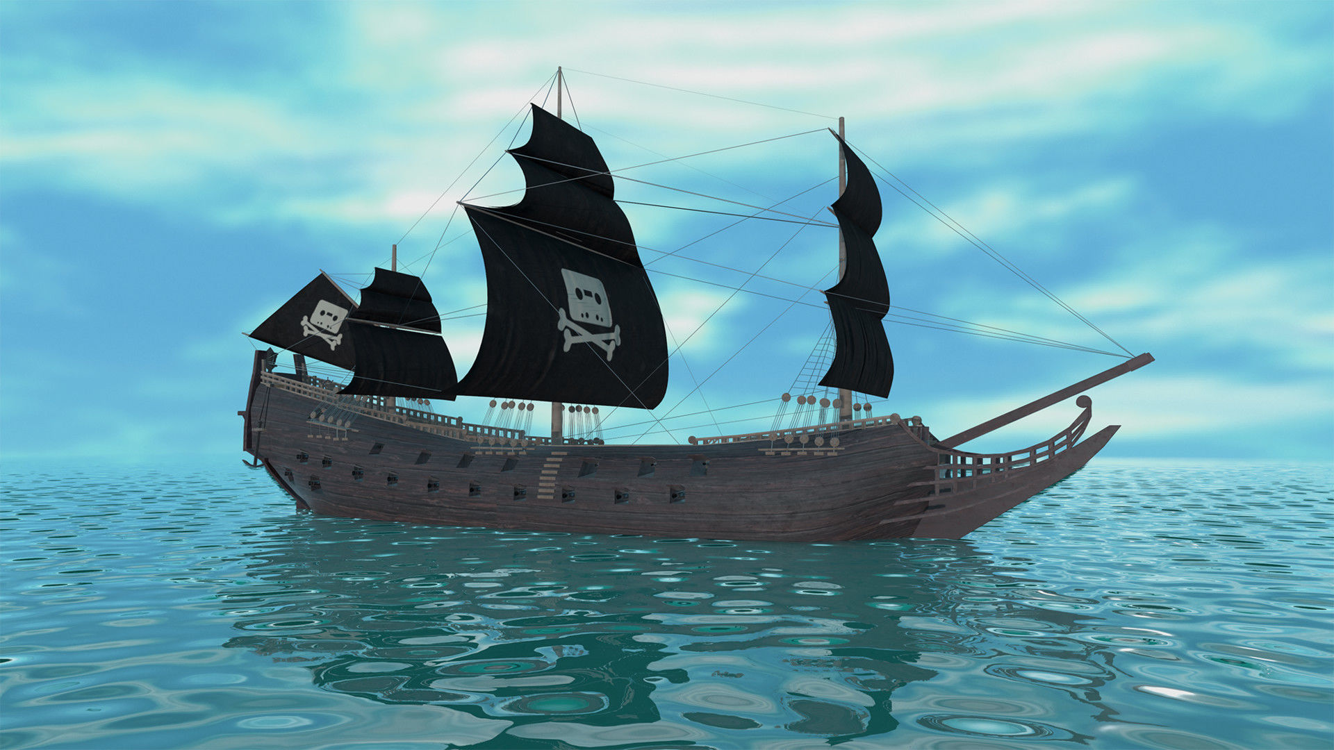 Pirate ship 3D model_3