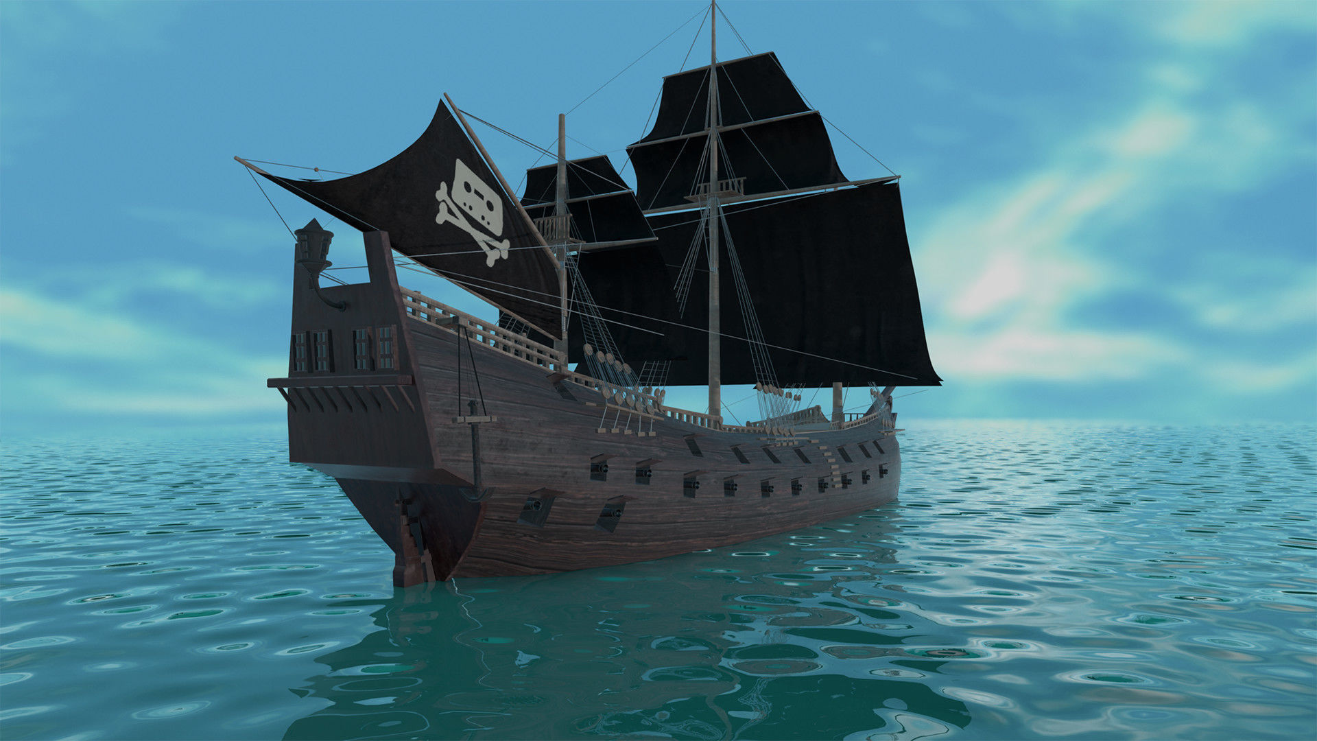 Pirate ship 3D model_2