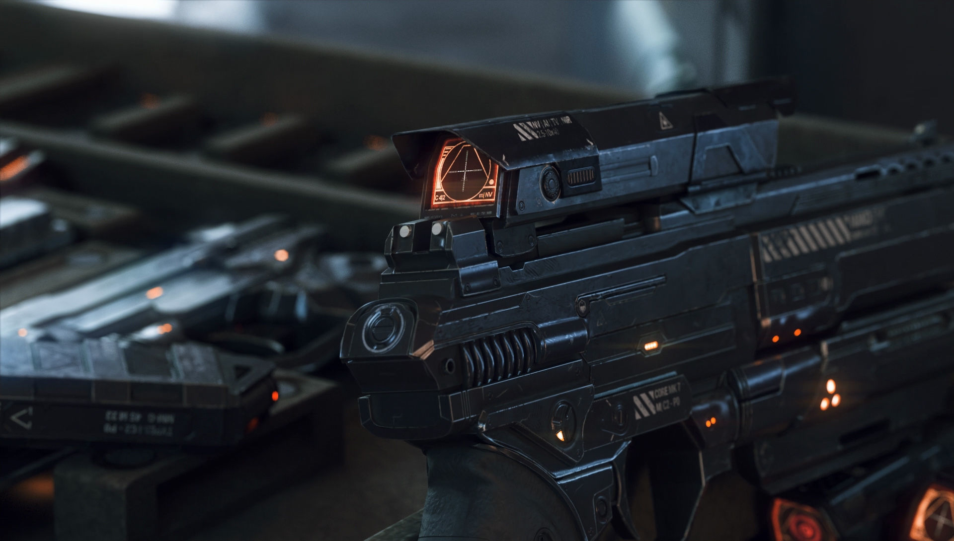 Gun and Boxes SciFi - PBR 3D Asset Kit Low-poly 3D model_8