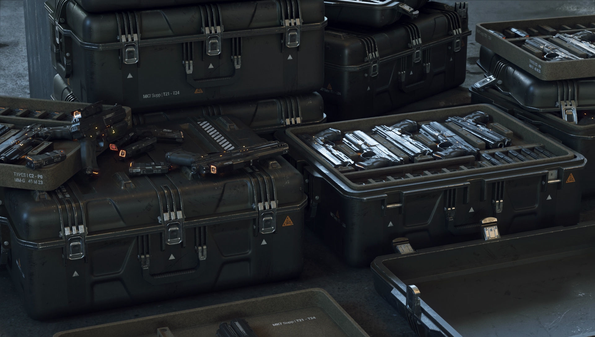 Gun and Boxes SciFi - PBR 3D Asset Kit Low-poly 3D model_27