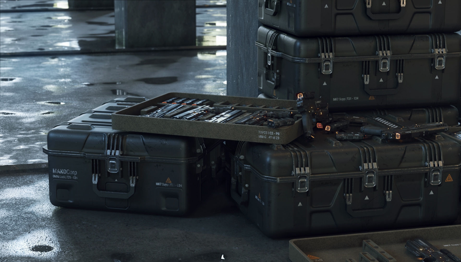 Gun and Boxes SciFi - PBR 3D Asset Kit Low-poly 3D model_3