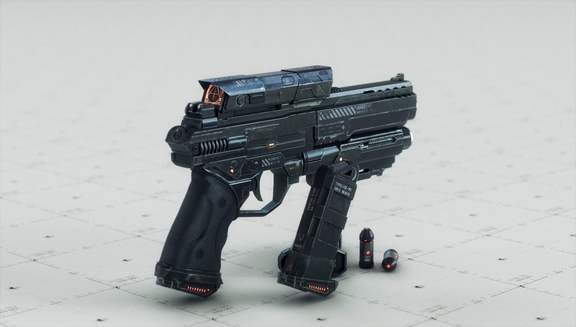 Gun and Boxes SciFi - PBR 3D Asset Kit Low-poly 3D model_18