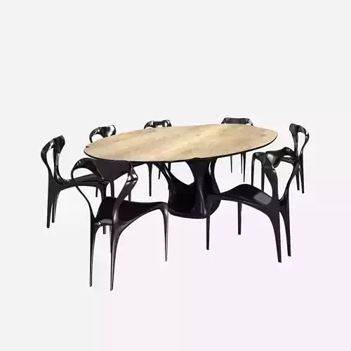 joseph walsh dommus erosion table and domus enignum chair 3D model