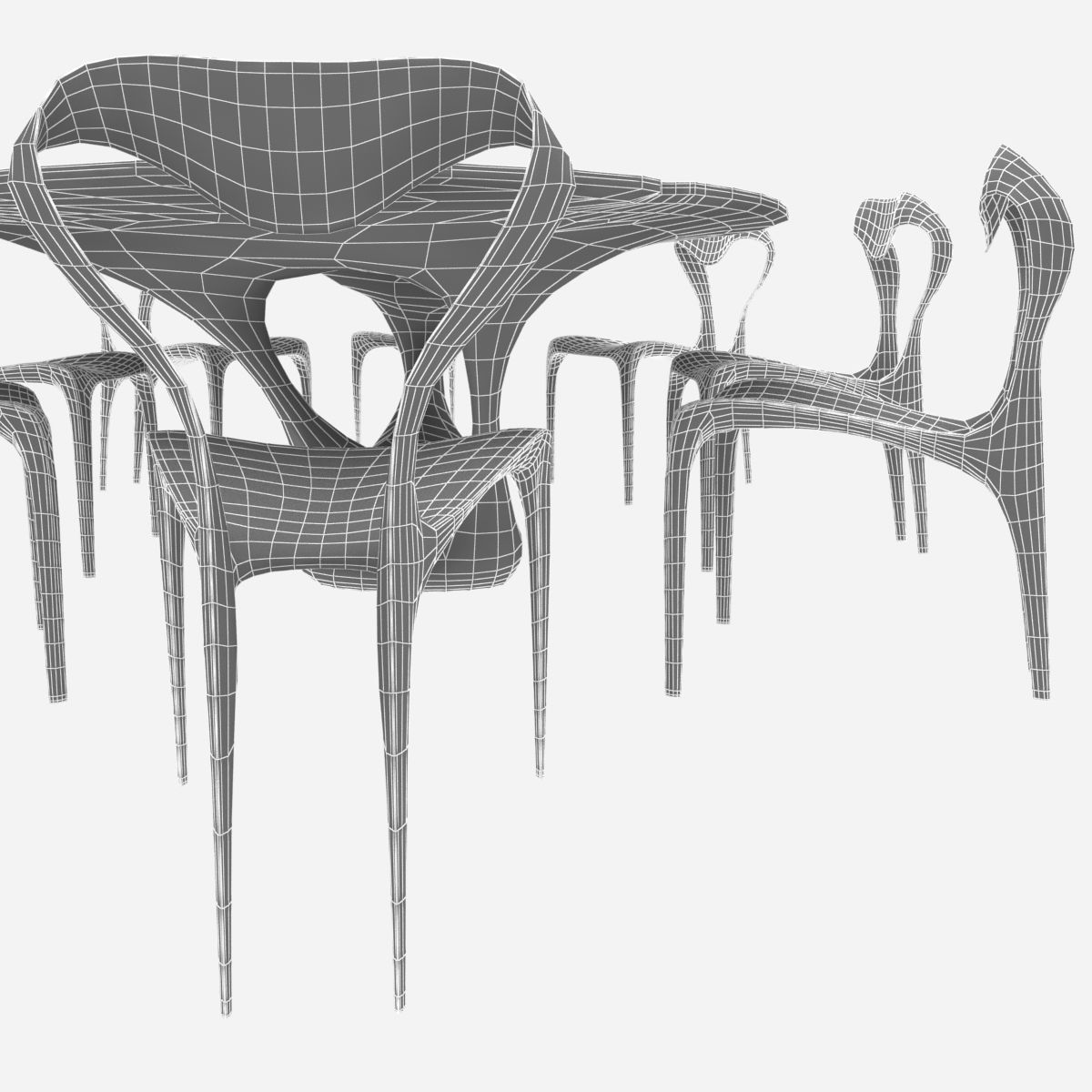joseph walsh dommus erosion table and domus enignum chair 3D model_8