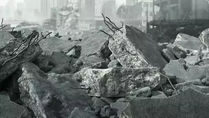 Demolished Concrete Rubble 3D model