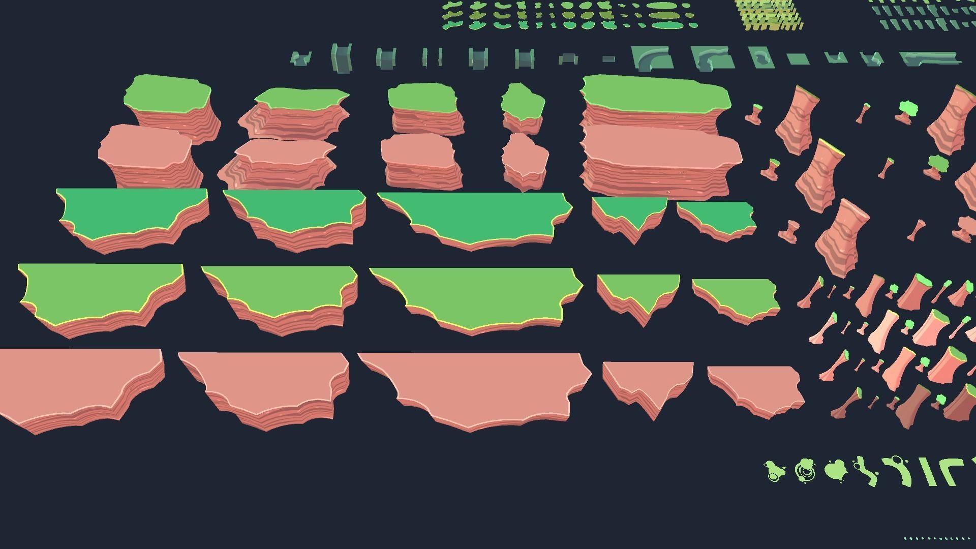 Cartoon forest kit Low-poly 3D model_2