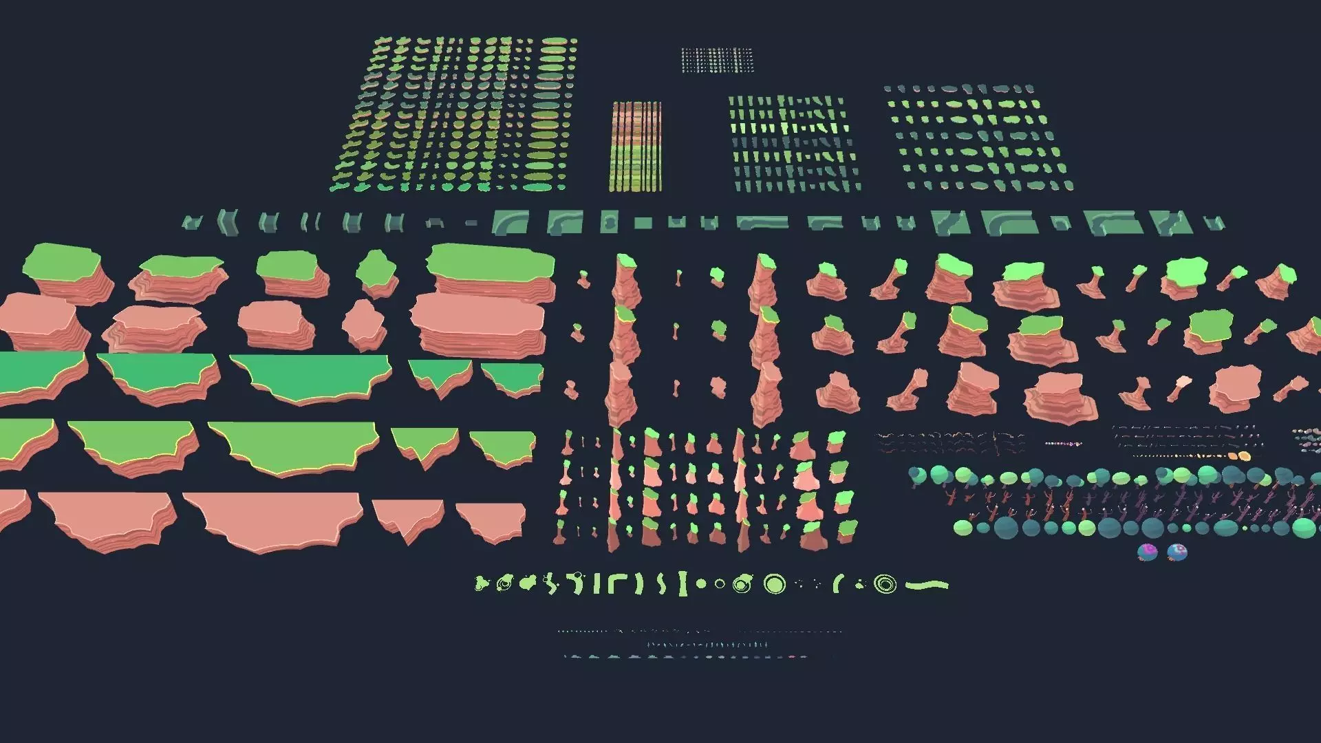 Cartoon forest kit Low-poly 3D model_0