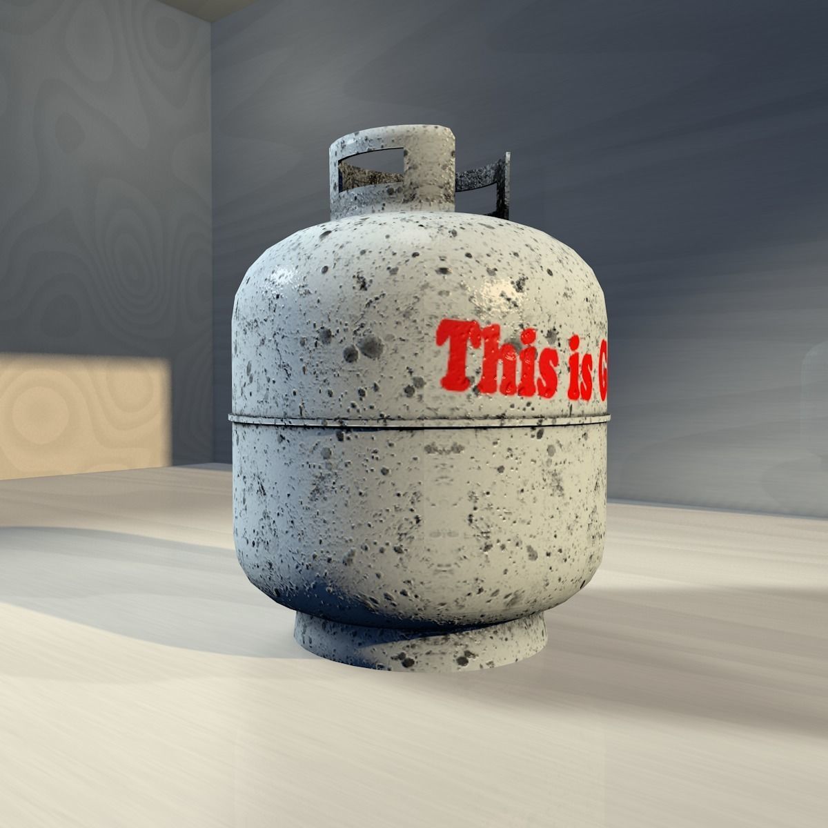 3D Dirty Gas Container Low-poly 3D model_1