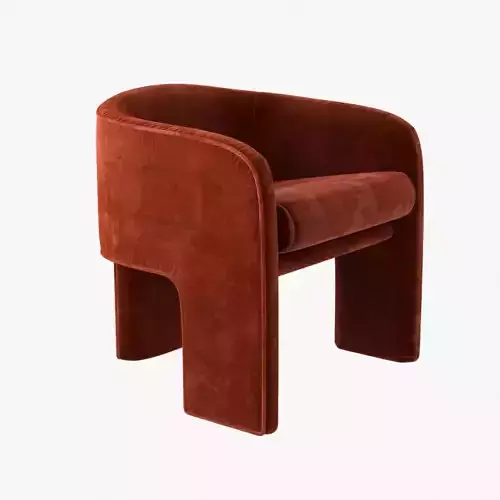 milo baughman armchair in orange velvet