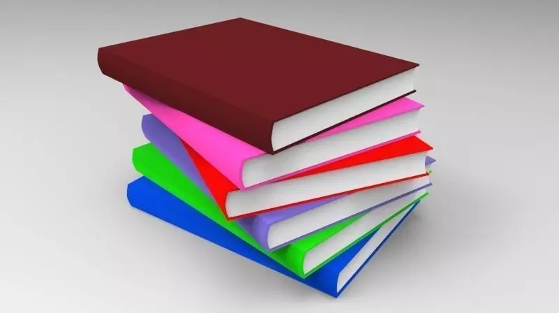 3d book set stack of books Free low-poly 3D model