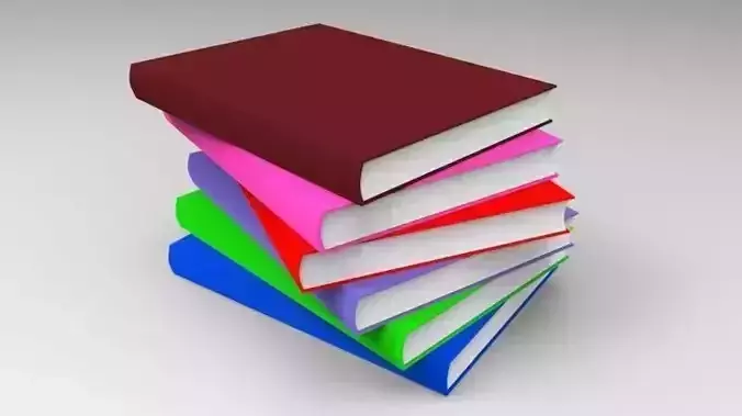 3d book set stack of books Free low-poly 3D model