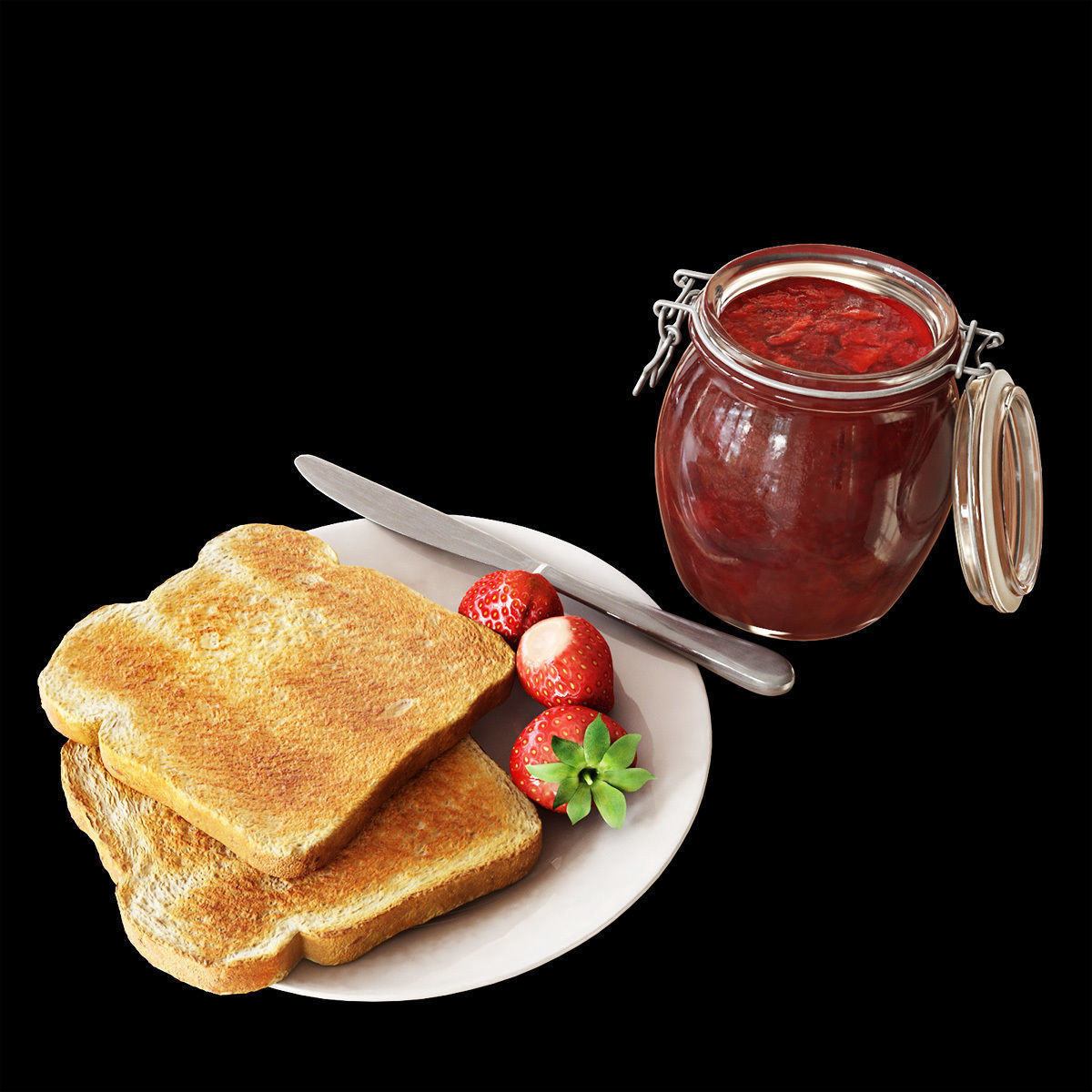 jam set strawberry 3D model_8