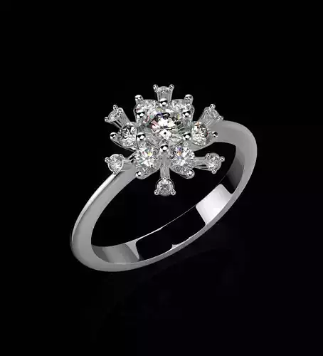 150116 R Engagement ring flower 3D print model