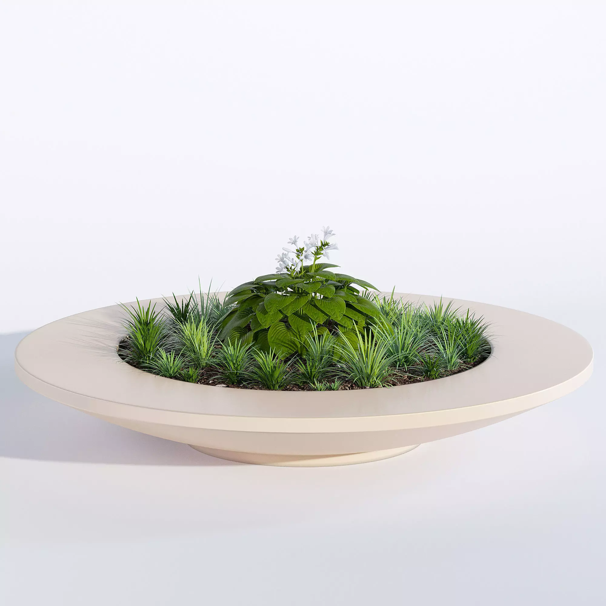 Rosetta bowl bench planter 3D model