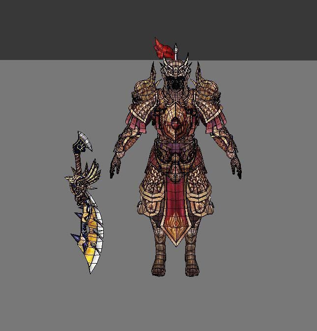 Senior officer  A helmet and armor Low-poly 3D model_1