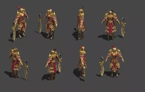 Senior officer  A helmet and armor Low-poly 3D model_0