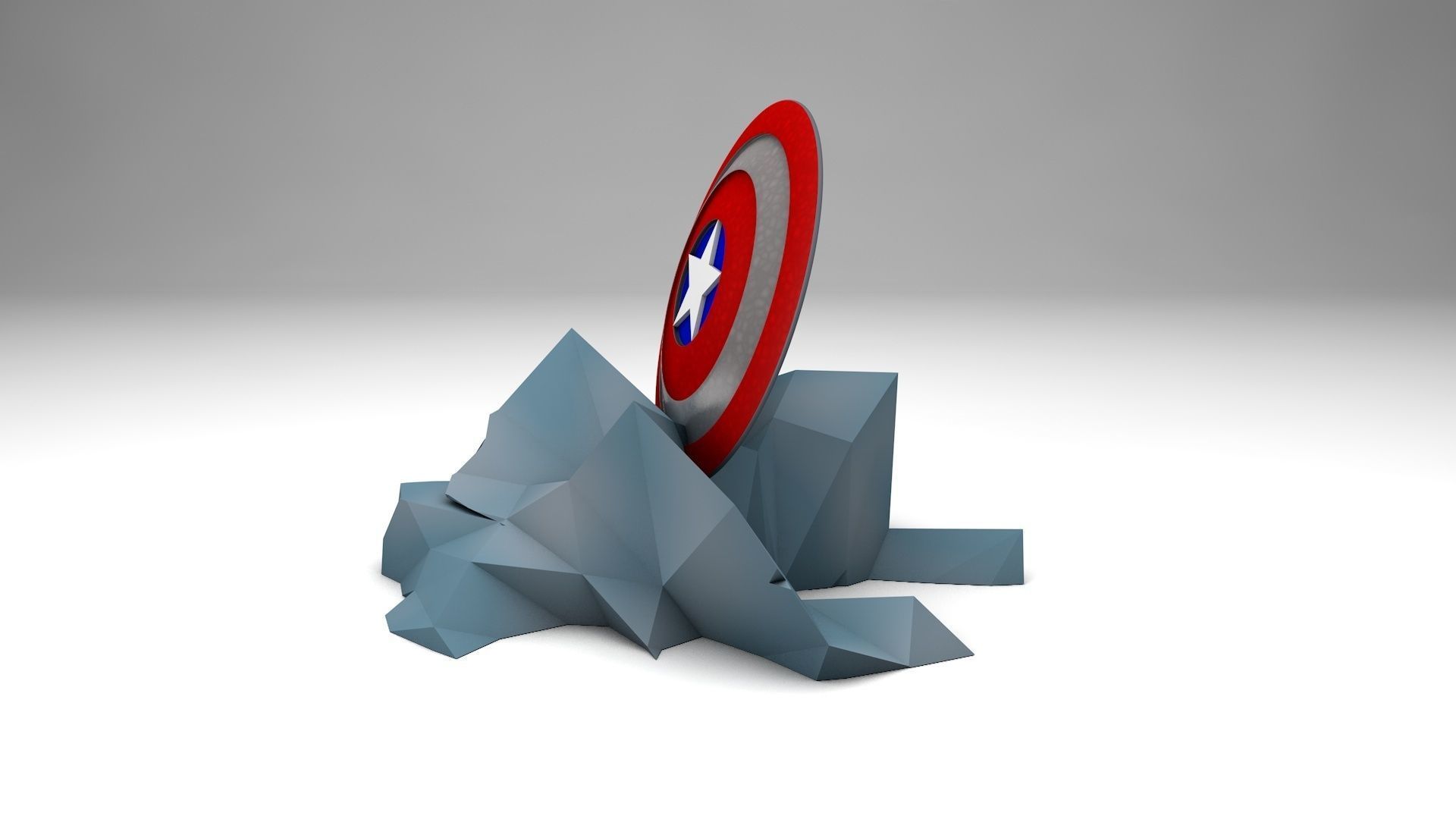 Marvel Captain America 3d Logo 3D model_4
