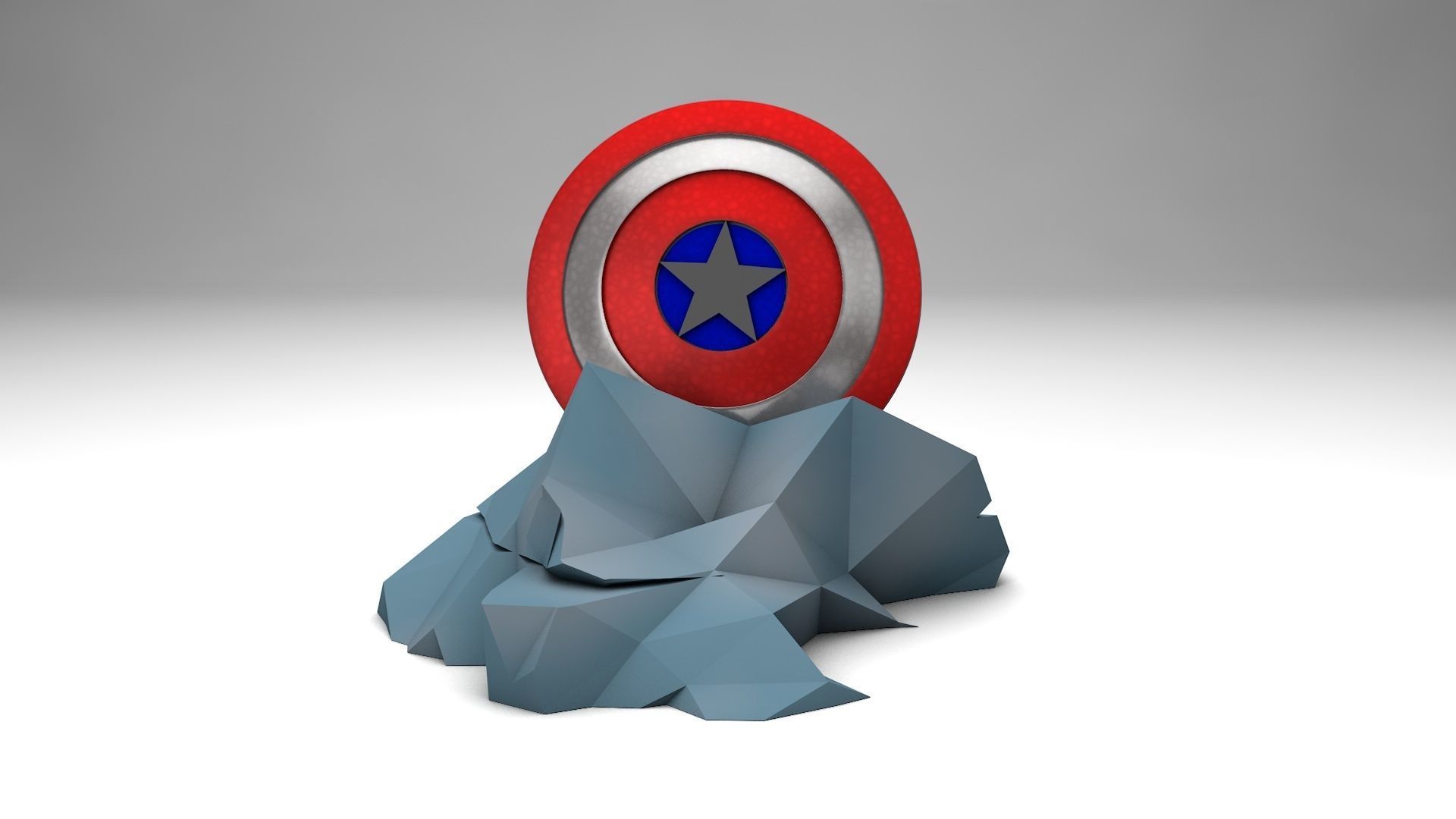 Marvel Captain America 3d Logo 3D model_5