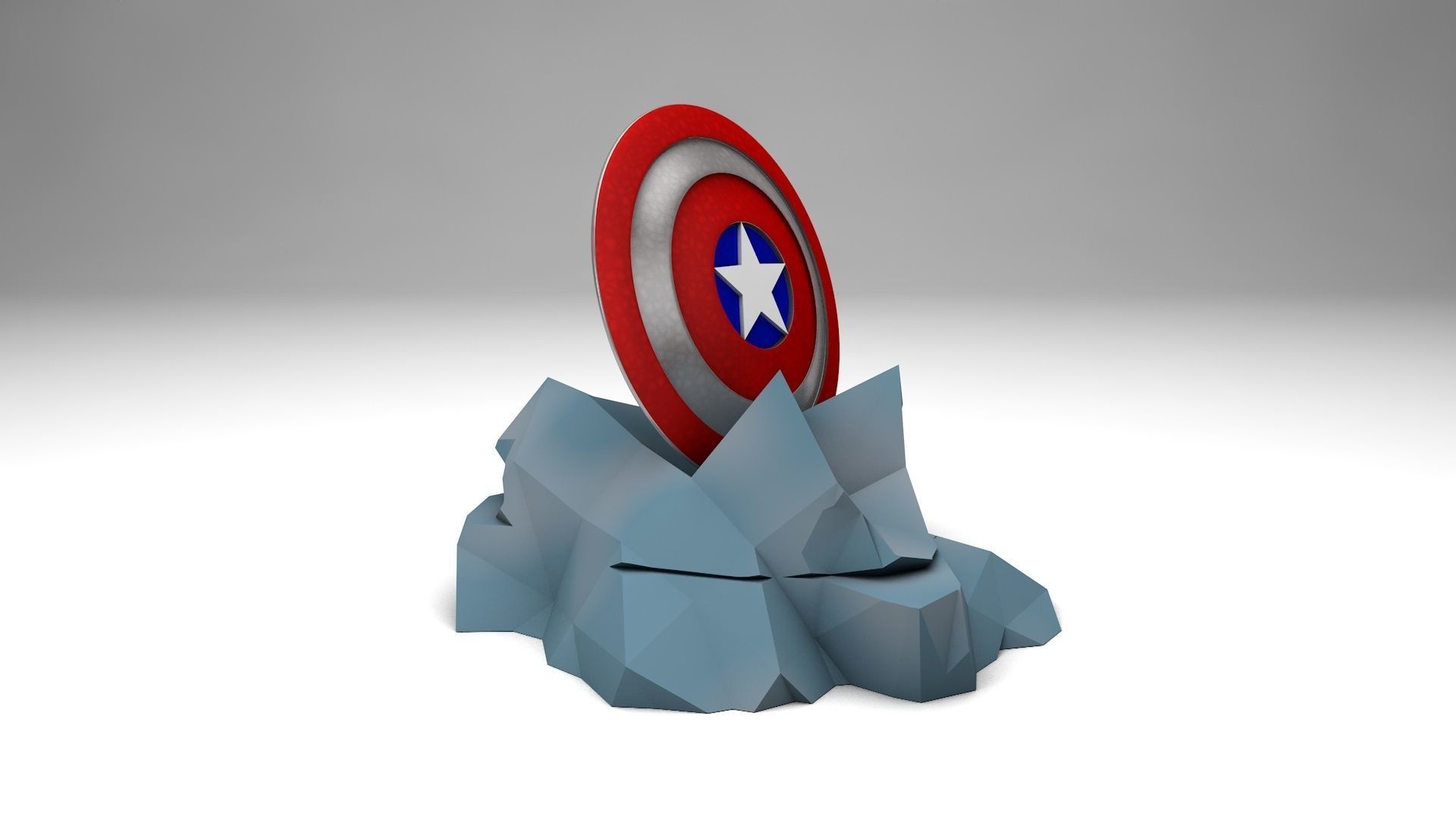 Marvel Captain America 3d Logo 3D model_1