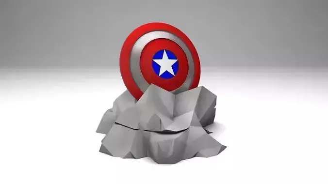 Marvel Captain America 3d Logo 3D model
