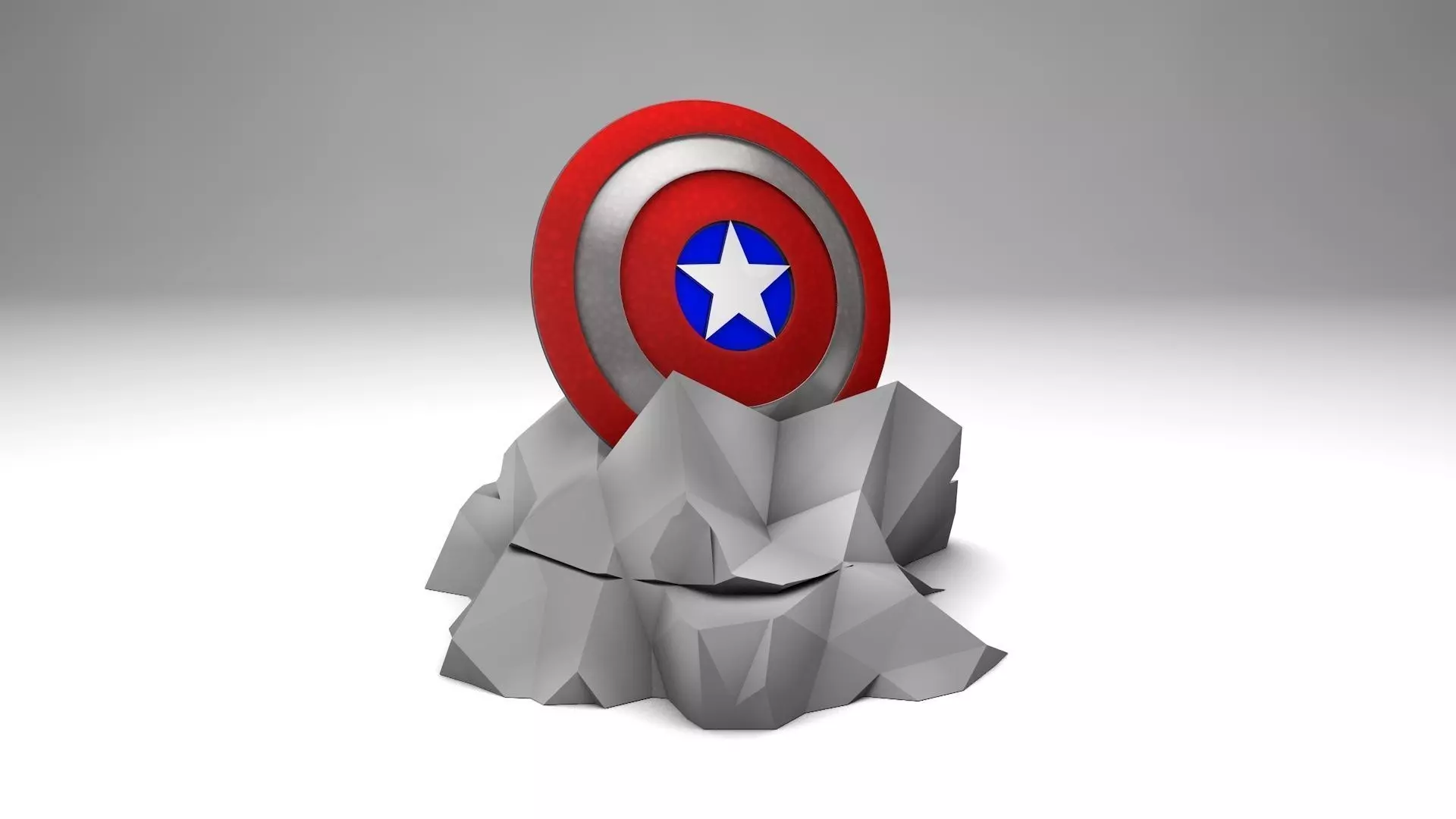 Marvel Captain America 3d Logo 3D model_0