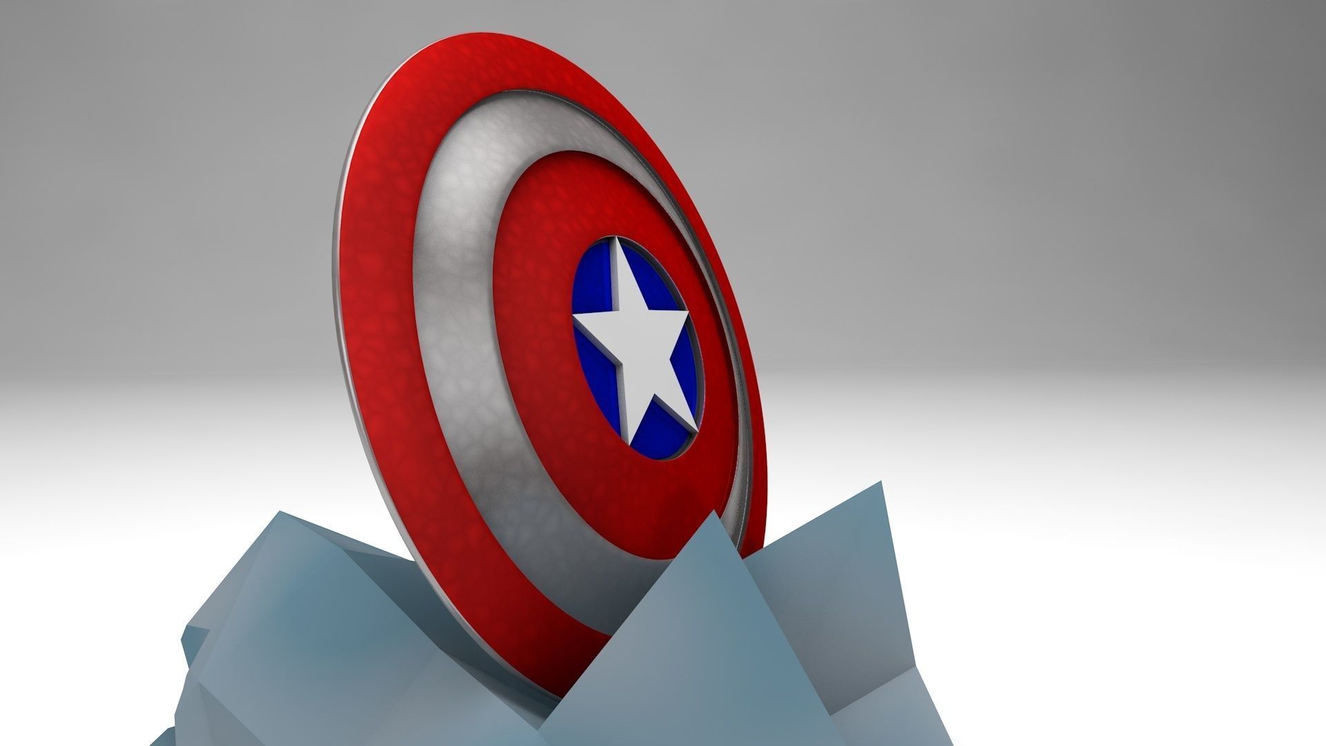 Marvel Captain America 3d Logo 3D model_6