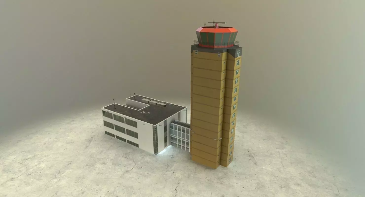 EDDB Control Tower 2 Low-poly 3D model_0