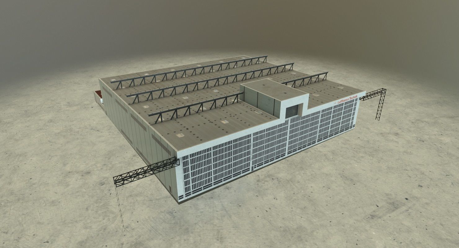 EDDB Hangar 1 Low-poly 3D model_2