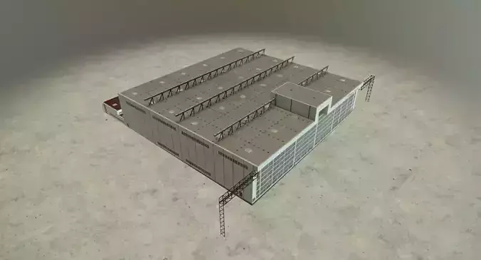 EDDB Hangar 1 Low-poly 3D model