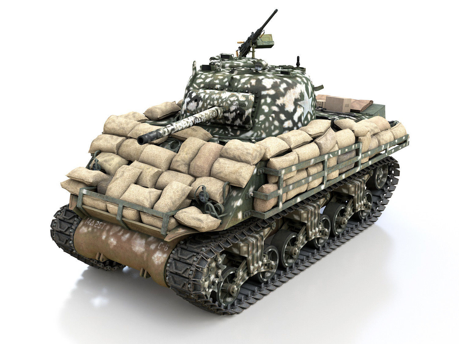 M4A3 Sherman - 25TB  3D model_1