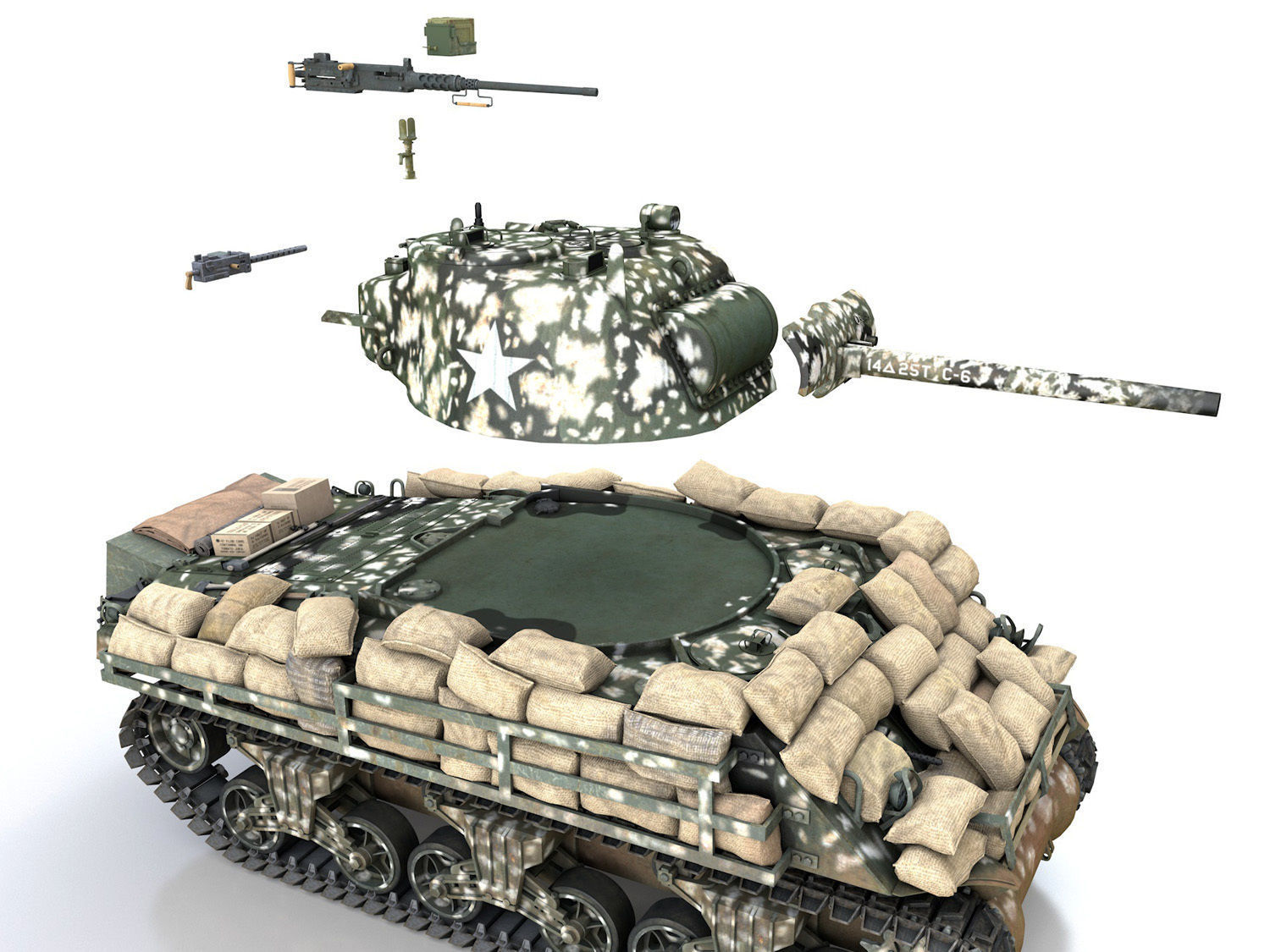 M4A3 Sherman - 25TB  3D model_10