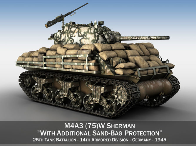 M4A3 Sherman - 25TB  3D model