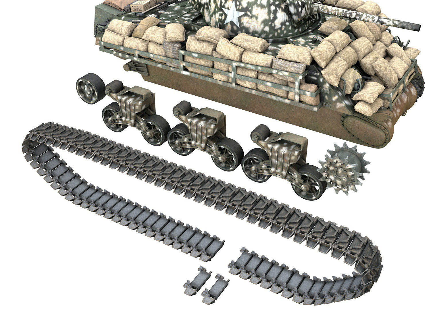M4A3 Sherman - 25TB  3D model_11