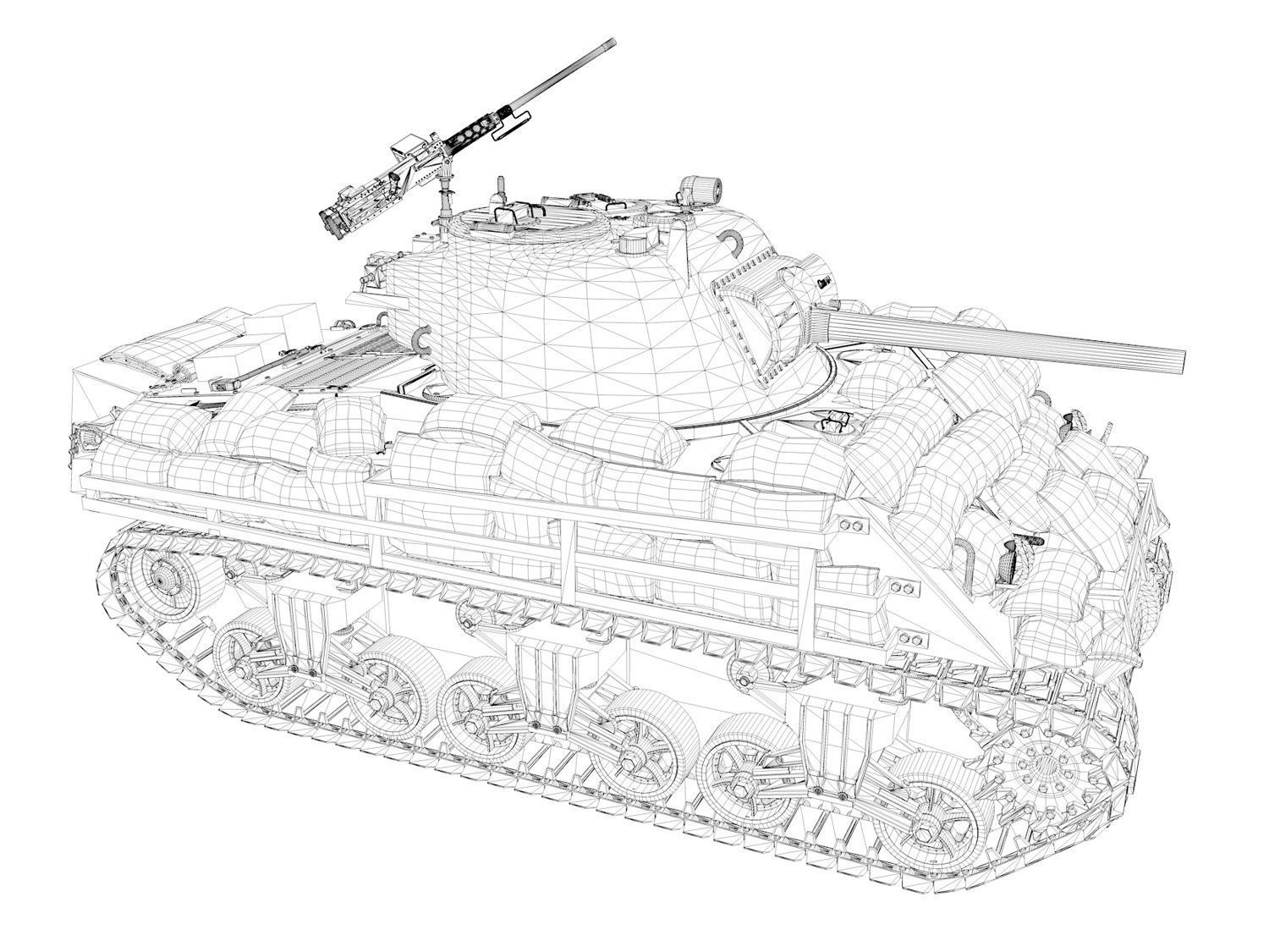 M4A3 Sherman - 25TB  3D model_12
