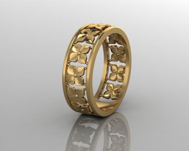 3D model flower ring for printing 3D print model 3D print model