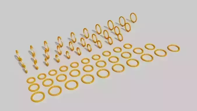 2mm with gold rings