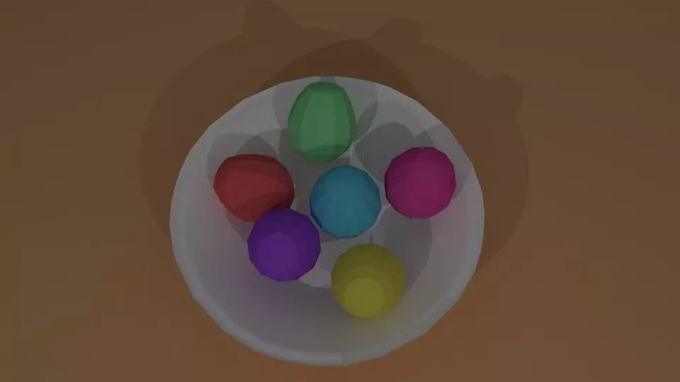 Easter egg Low-poly 3D model_0