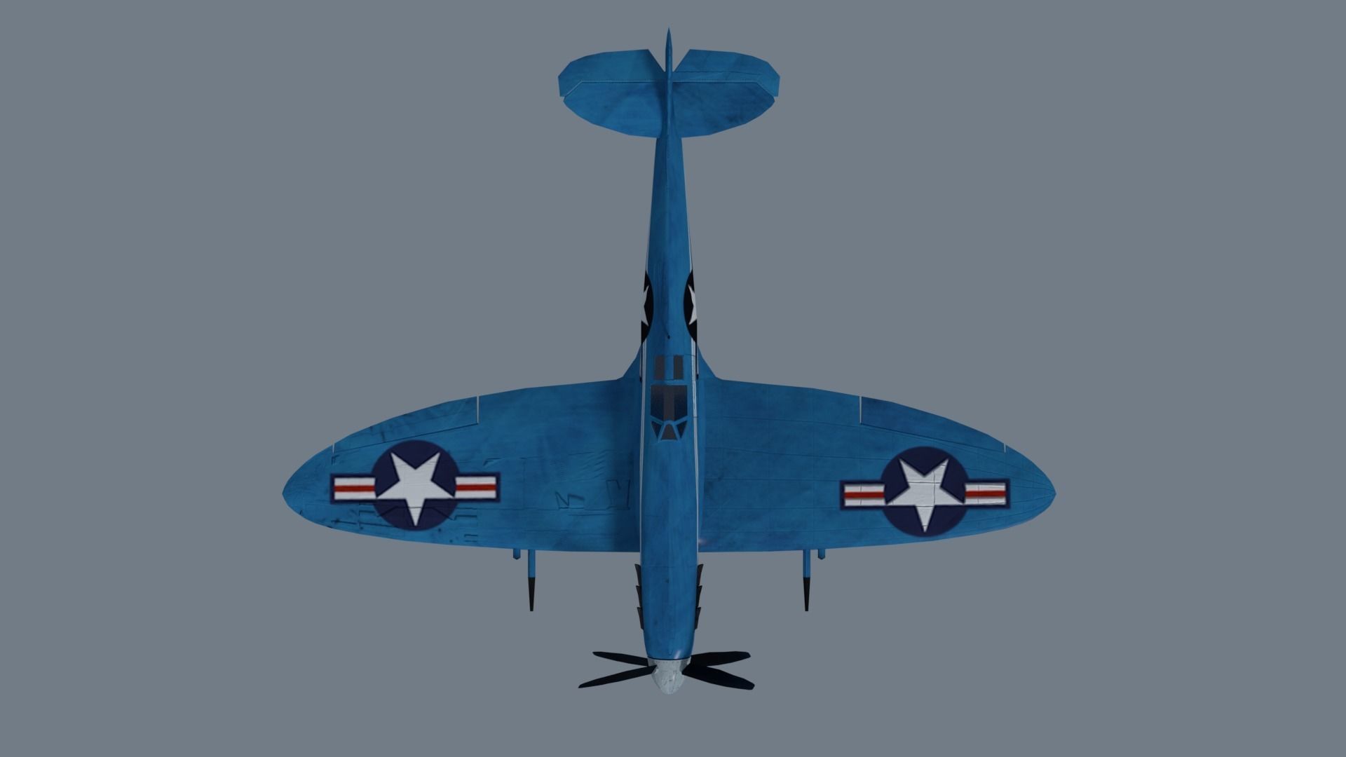 Spitfire low-poly 3D model Low-poly 3D model_2