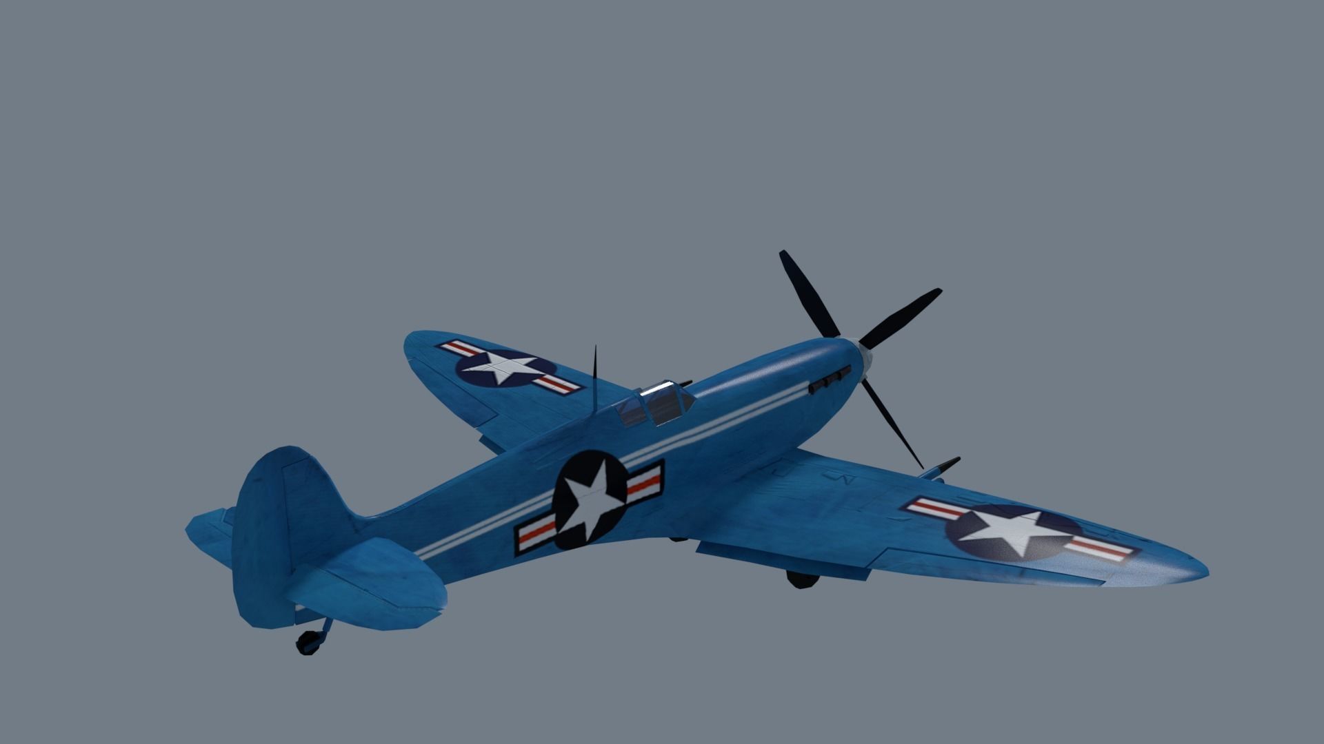 Spitfire low-poly 3D model Low-poly 3D model_1