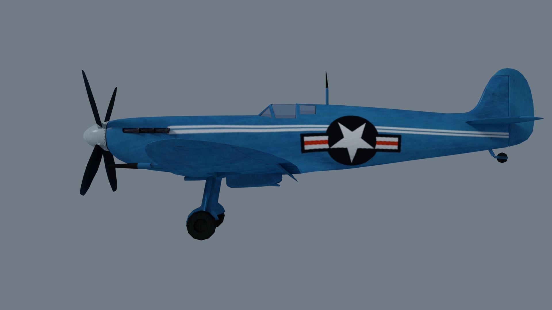 Spitfire low-poly 3D model Low-poly 3D model_6